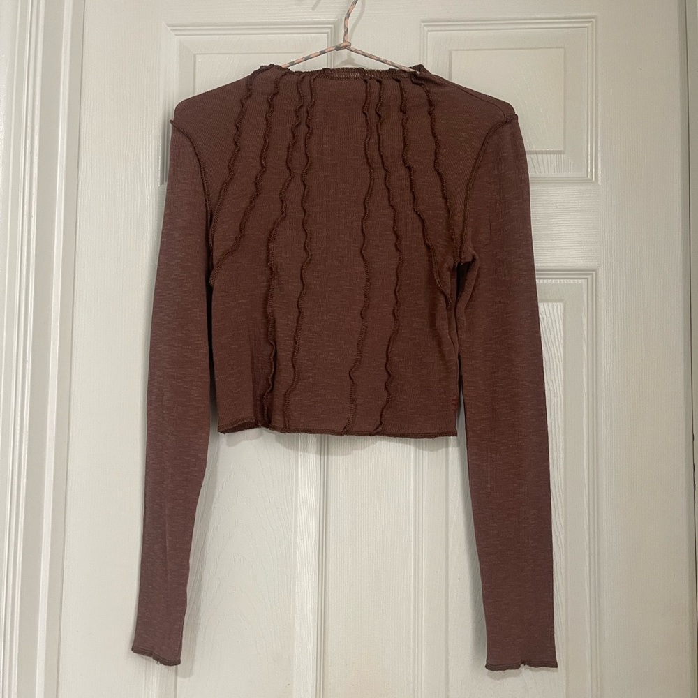 Brown Long Sleeve Top